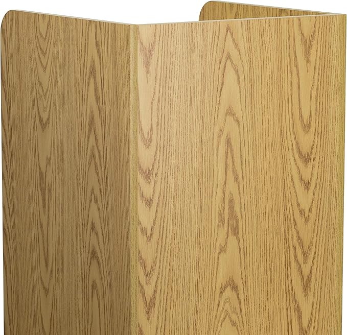 Flash Furniture Sony Laminate Wood Commercial-Grade Trash Receptacle with Tray Top, Wooden Restaurant Trash Can Cabinet and Garbage Receptacle, Oak