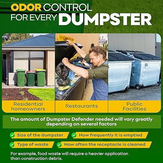 BEEST Dumpster Defender - 1.5lbs Outdoor Trash Can Deodorizer & Liquid Waste Absorber (Made in USA) Biodegradable Trash Can Odor Eliminator - Powerful Garbage Deodorizer for Always-Fresh Bins - 7 Cups