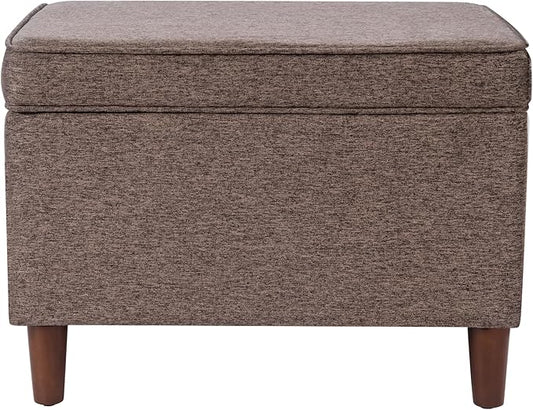 Home Decor | Dinah Collection Modern Storage Ottoman | Ottoman with Storage for Living Room & Bedroom (Chocalate Brown)