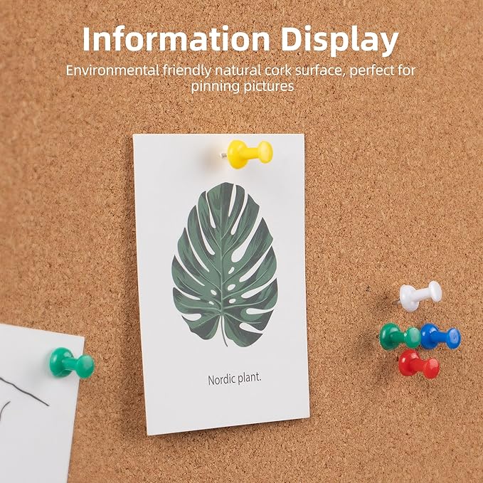 Board2by Extra Large Cork Bulletin Board 60" X 36", Black Aluminum Framed 5'x3' Corkboard for Wall, Wall Mounted Notice Pin Board with 18 Push Pins for School, Home & Office