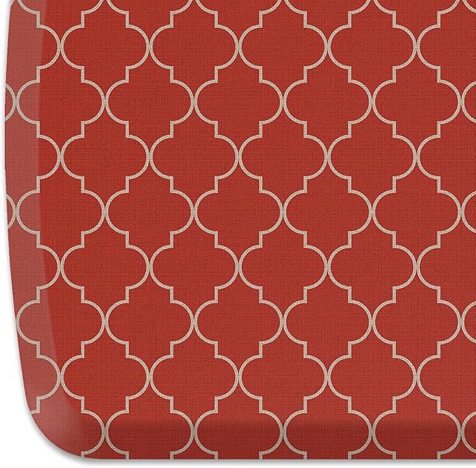 GelPro Elite Premier Anti-Fatigue Kitchen Comfort Floor Mat, 20x72, Trellis Red Chile Stain Resistant Surface with Therapeutic Gel and Energy-Return Foam for Health & Wellness