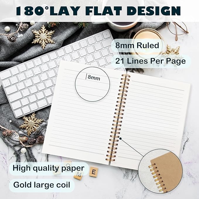 Boho Christian Notebook Journal, Christian Gifts for Women, Bible Notebooks for Note Taking, Bible Journaling Notebook, Jesus the Way the Truth the Life Hardcover Spiral Notebook 5.5x8.3 kraft paper