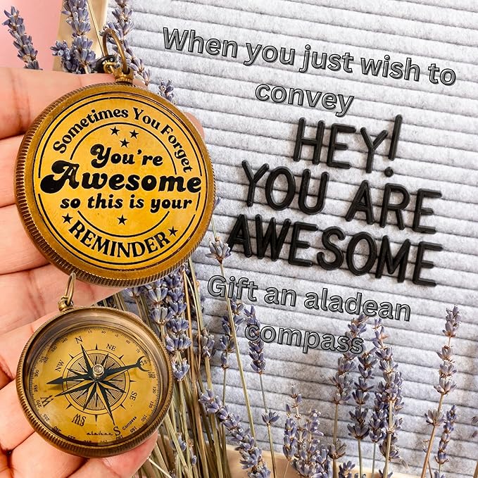 Gift for Son from Mom Dad | Engraved Compass 2" - Father to Son Gifts, Mom to Son Gifts for Graduation 2025, Birthday Baptism Confirmation Communion