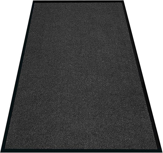 Front Door Mat, 4' x 6' Extra Large Commercial Industrial Rug Heavy Duty Outdoor Indoor Entryway Doormat Low Profile Welcome Entry Door Mat Non Slip Backing for Entrance Home Office,Black