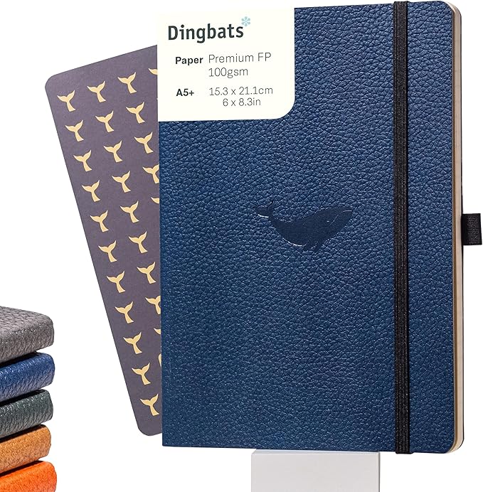 Dingbats A5 Wildlife Dotted Notebook Journal - Premium Vegan Leather Softcover Executive Journal for Women & Men - Work, Note Taking, Writing & Travel