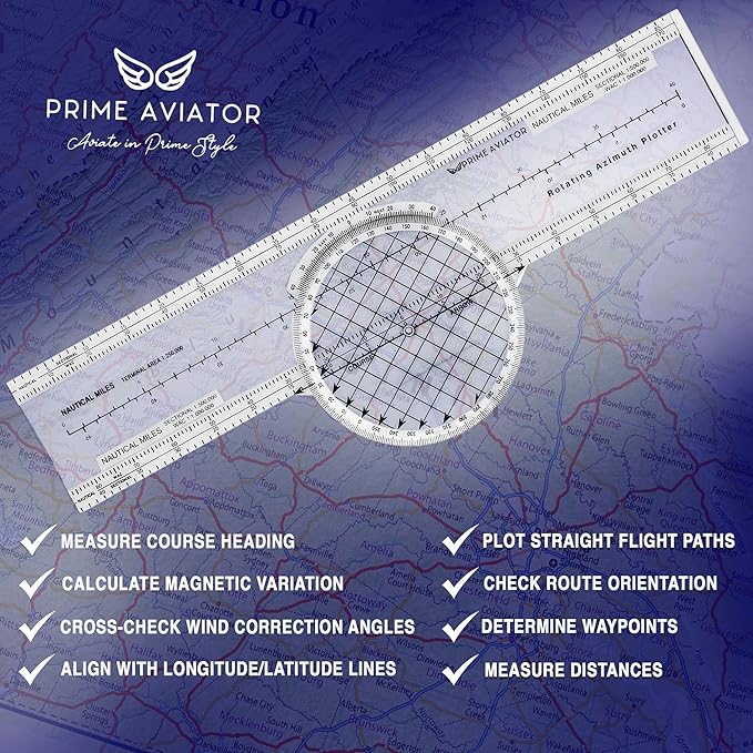 E6B Flight Computer for Pilots – Includes Aviation Plotter, Guidebook & Case – Compatible with IFR/VFR Charts – Flight Training Tool