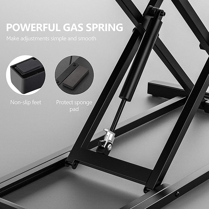 FITUEYES Height Adjustable Standing Desk 32” Wide Sit to Stand Converter Stand Up Desk Tabletop Workstation for Dual Monitor Riser FSD308001WB